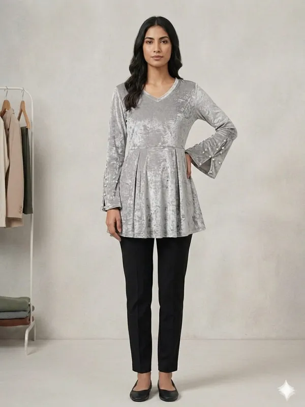 GREY_VELVET__PEPLUM_TOP