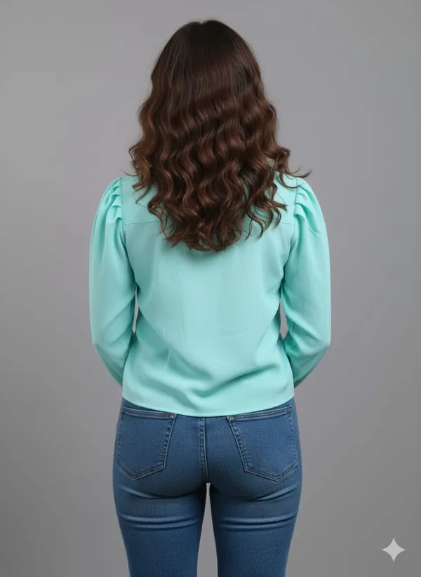 Light_Greenish_Blue_Cotton_Korean_Top_For_Women