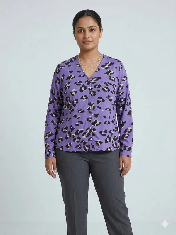 Leopard_Print_V-Neck_Button-Front_Top