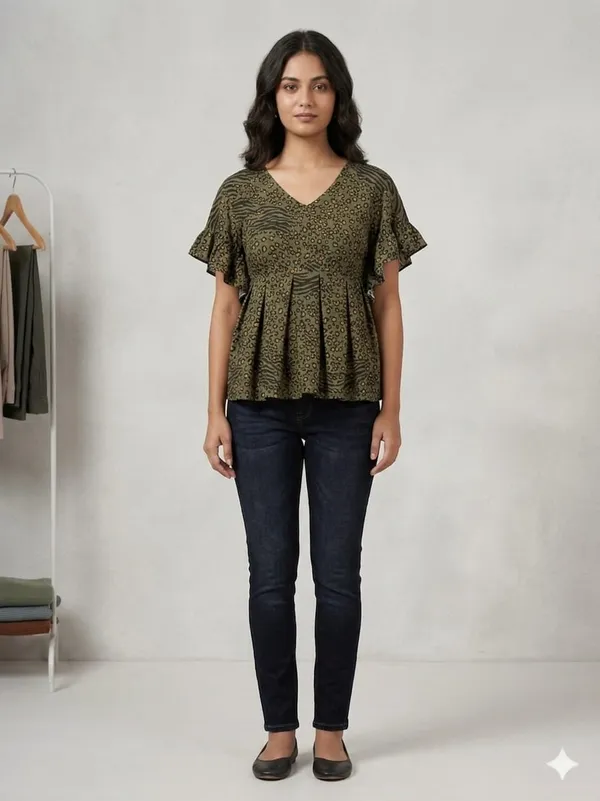 MULTI_COLOUR_CREPE_PEPLUM_TOP