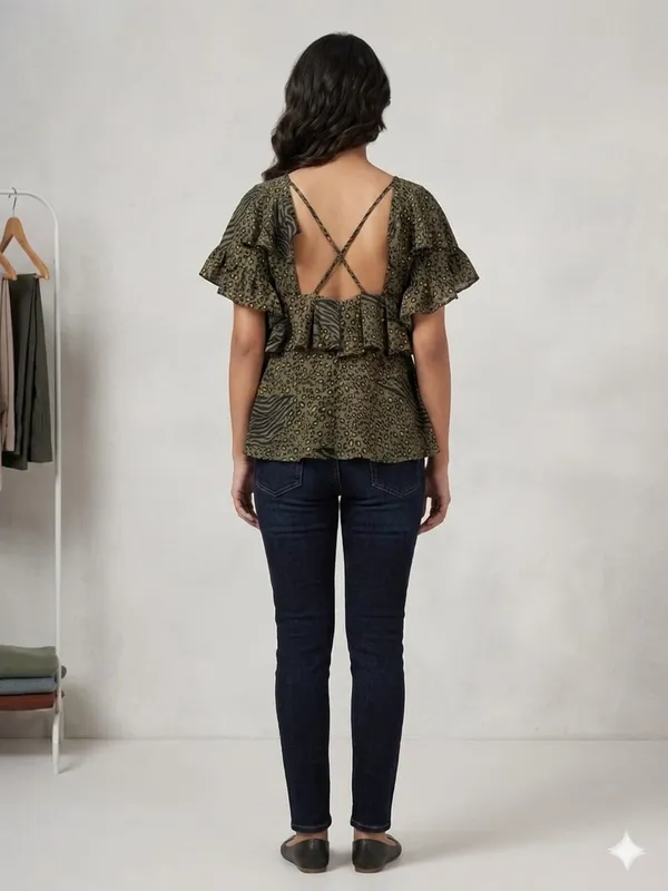 MULTI_COLOUR_CREPE_PEPLUM_TOP