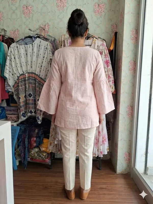 PEACH_COTTON_LONG_TOP