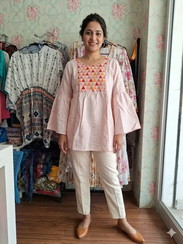 PEACH_COTTON_LONG_TOP
