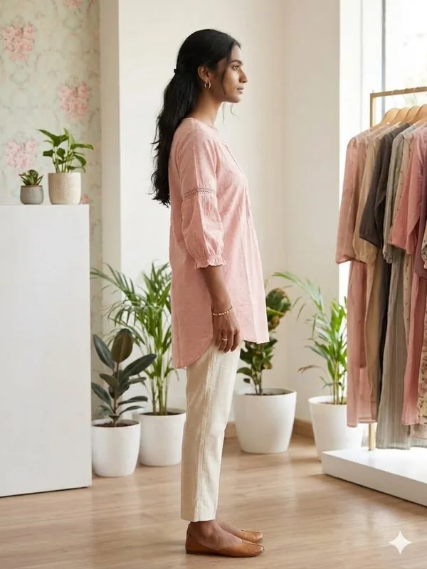 PEACH_COTTON_SHORT_KURTI