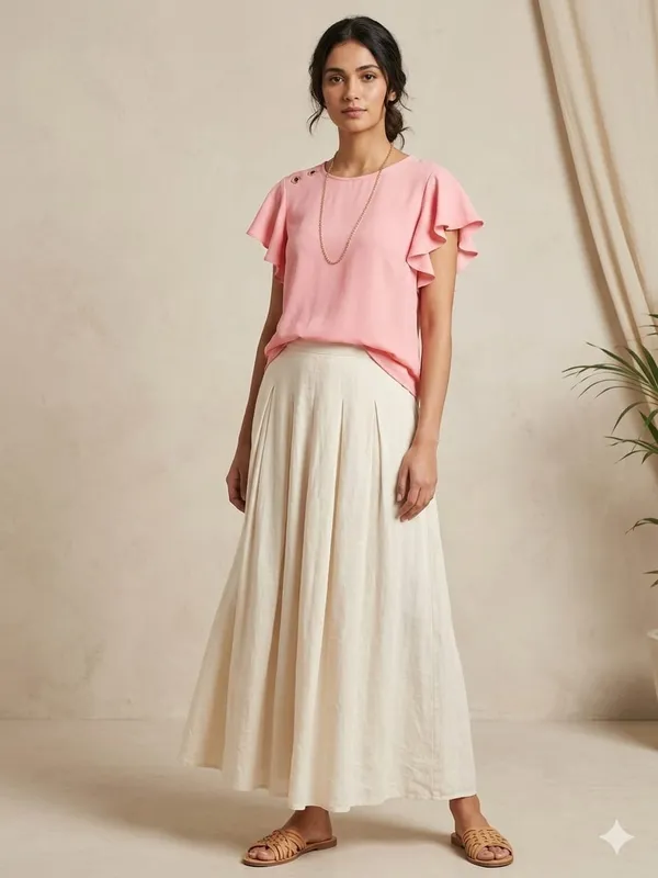 PEACH_GEORGETTE_SHORT_TOP