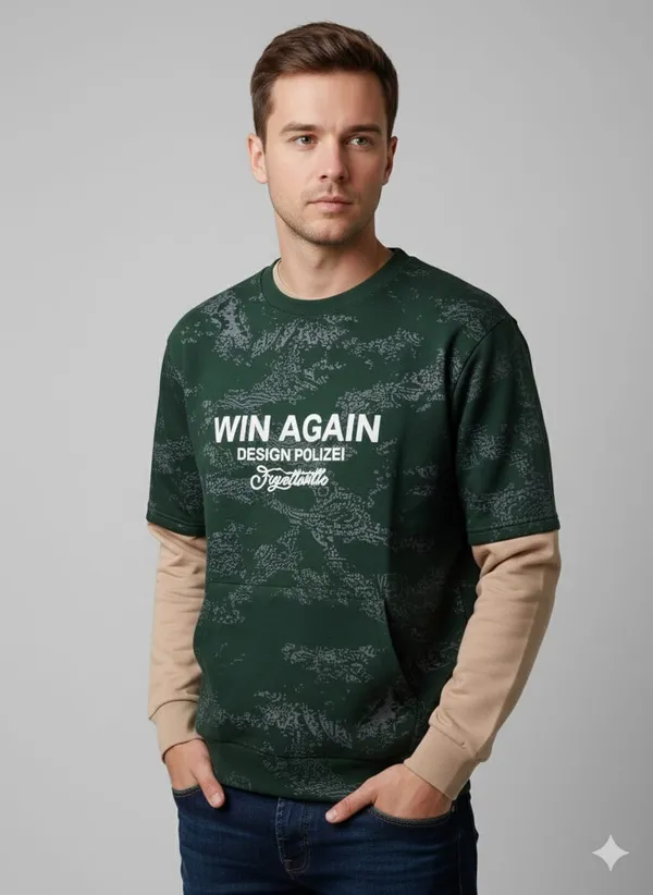 Dark_Green_Cotton_Premium_&_Elegant_Printed_T-Shirt_For_Men
