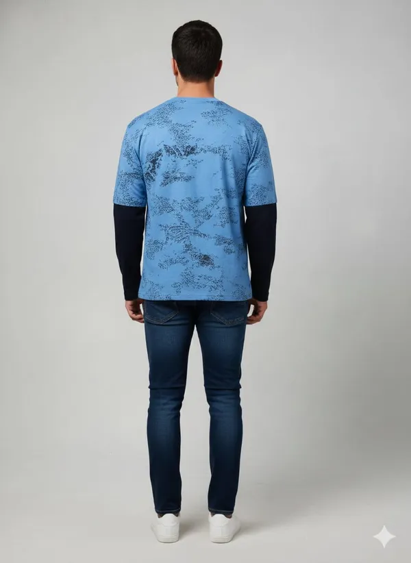 Blue_Cotton_Premium_&_Elegant_Printed_T-Shirt_For_Men