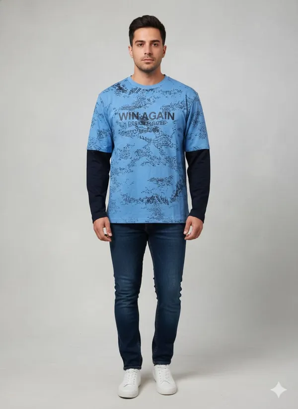 Blue_Cotton_Premium_&_Elegant_Printed_T-Shirt_For_Men
