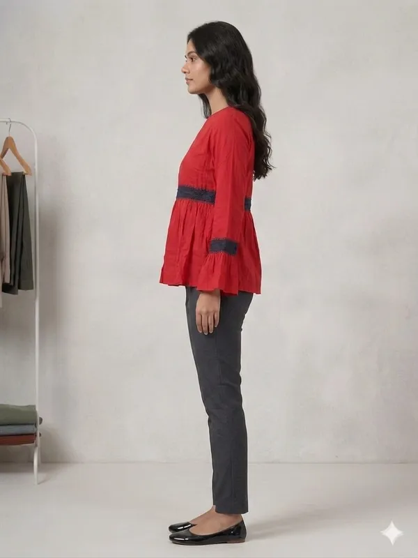 RED_RAYON_PEPLUM_TOP