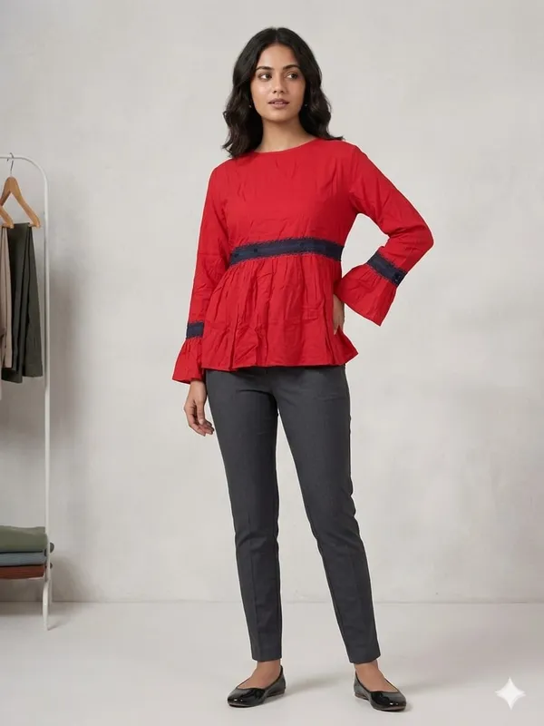RED_RAYON_PEPLUM_TOP