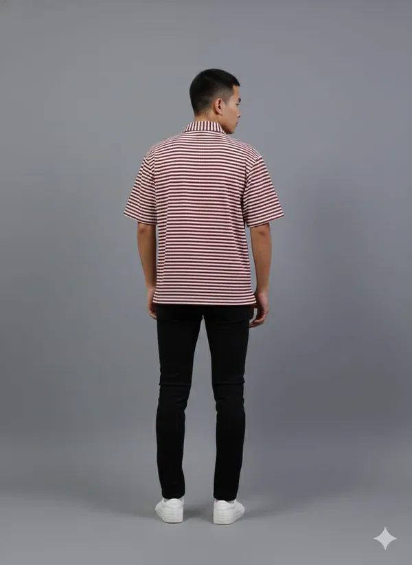 Dark_Pink_Cotton_Premium_&_Elegant_Strip_Polo_T-Shirt_For_Men