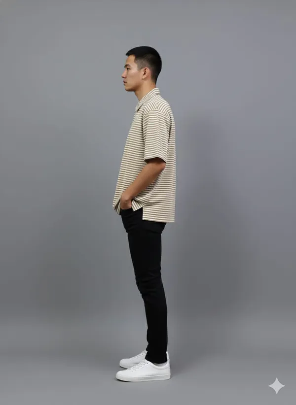 Cream_Brown_Cotton_Premium_&_Elegant_Strip_Polo_T-Shirt_For_Men