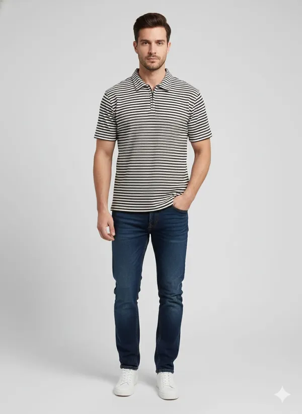 Olive_Green_Cotton_Premium_&_Elegant_Strip_Polo_T-Shirt_For_Men