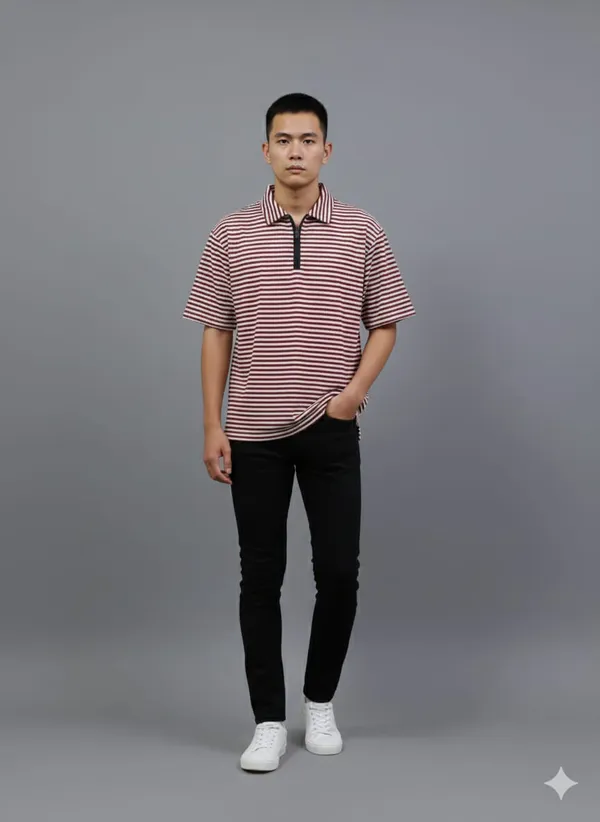 Dark_Pink_Cotton_Premium_&_Elegant_Strip_Polo_T-Shirt_For_Men