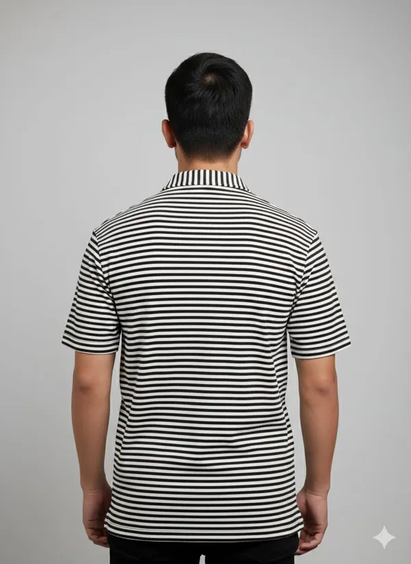 Black_Cotton_Premium_&_Elegant_Strip_Polo_T-Shirt_For_Men