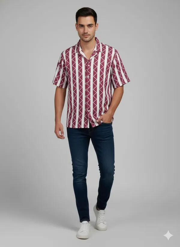 Pink_Cotton_Premium_&_Elegant_Strip_Shirt_For_Men