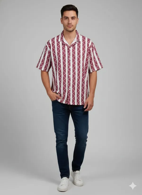 Pink_Cotton_Premium_&_Elegant_Strip_Shirt_For_Men