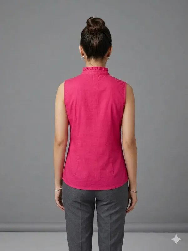 Sleeveless_Ruffle-Neck_Button-Down_Top