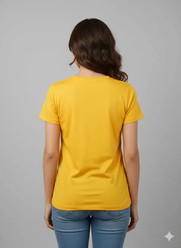 Yellow_Premium_Cotton_T-Shirt_For_Women