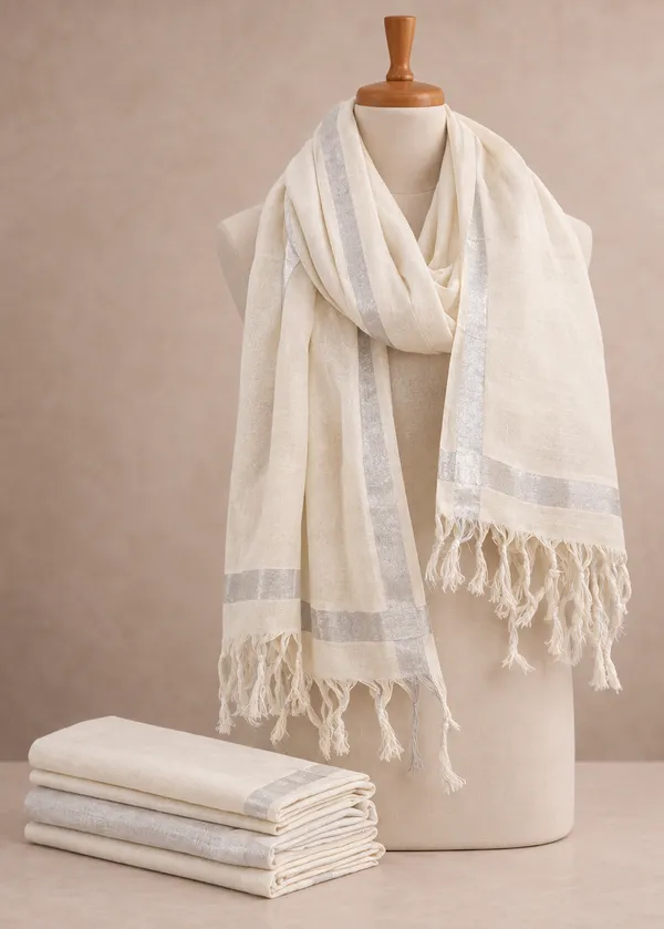 Linen_Blend_Dupatta_for_Women_-_Off_White