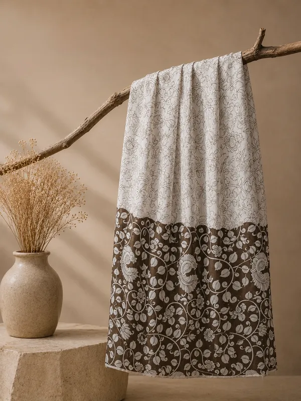Linen_Blend_Printed_Scarf_for_Women_-_Dusty_Brown