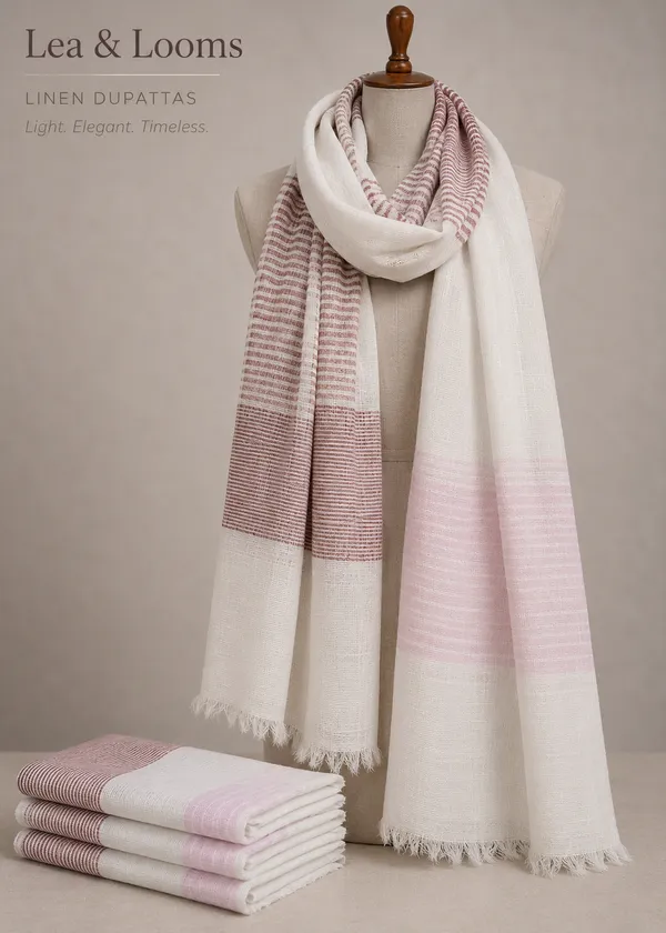 Linen_Blend_Scarfs_for_Women_-_Brown_Pink
