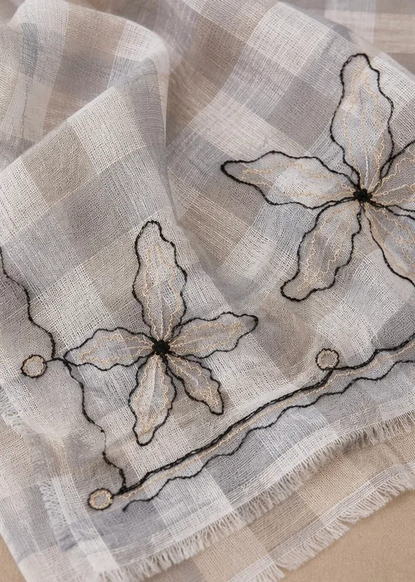 Linen_Embroidery_Checks_Dupatta_for_Women