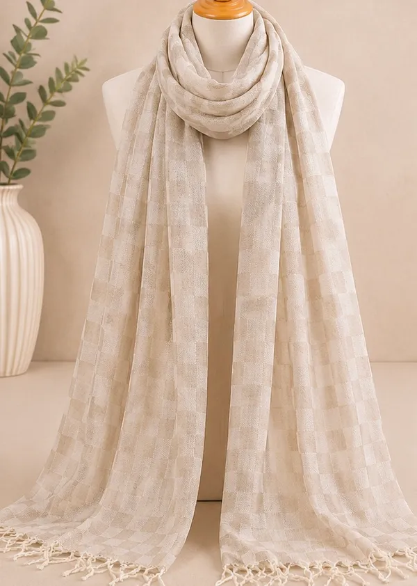 Modal_Jacquard_Scarf_for_Women_-_Biege