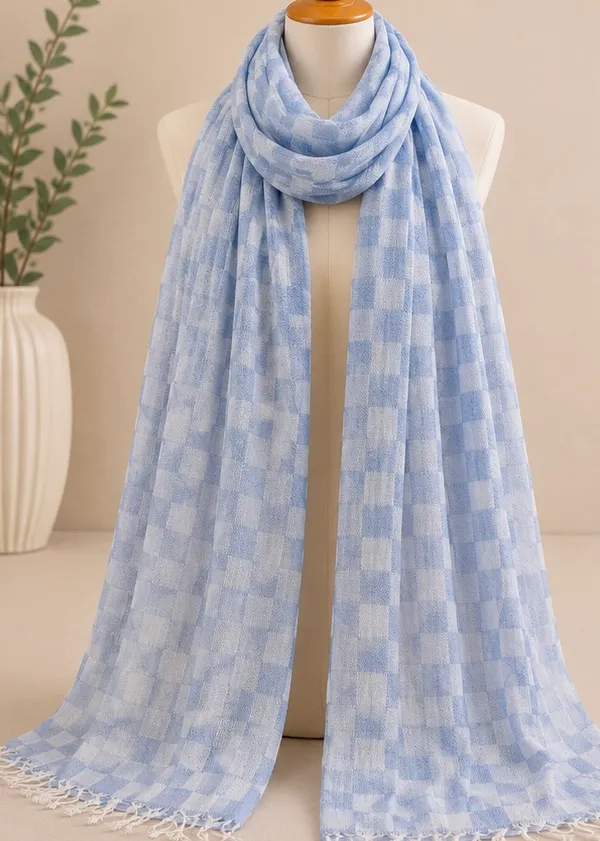 Modal_Jacquard_Scarf_for_Women_-_Blue