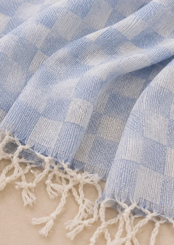 Modal_Jacquard_Scarf_for_Women_-_Blue