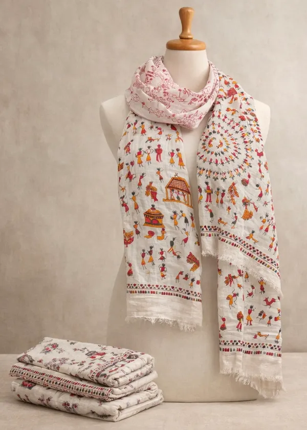 Madhubani_Print_-_Linen_Dupatta_for_Women