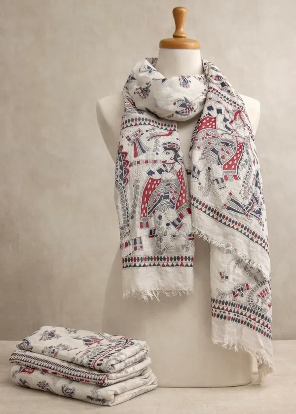 Madhubani_Hand_Printed_Linen_Dupatta_for_Women