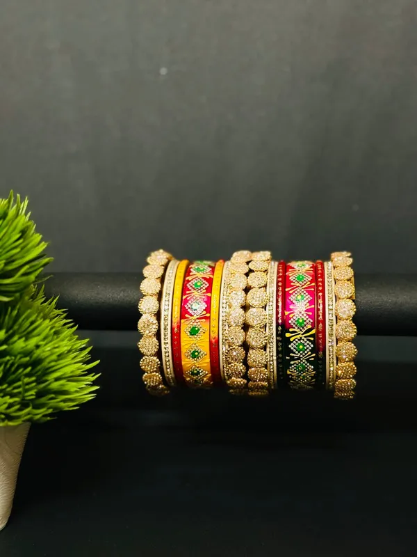 Traditional_Rajasthani_Handcrafted_Lac_Bangle_Set_-_Vibrant_Multicolor_Stone_Studded_Chura_for_Weddings_&_Festivals.