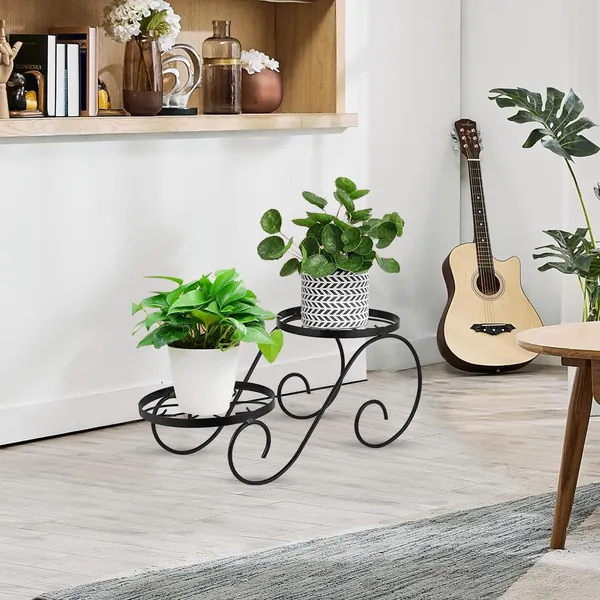 Black_2_Tier_Plant_Stand_Galvanized_Metal_Flower_Pot_Holder_Indoor_Gamla_Support_Corner_Rack_Outdoor_Display_Shelf_Car_Shaped_For_Home_Garden_Balcony_Office