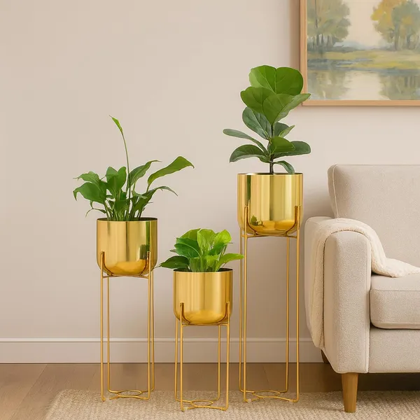 Pack_Of_3_Yellow_Metal_Planter_With_Stand_Modern_Planters_With_Stands