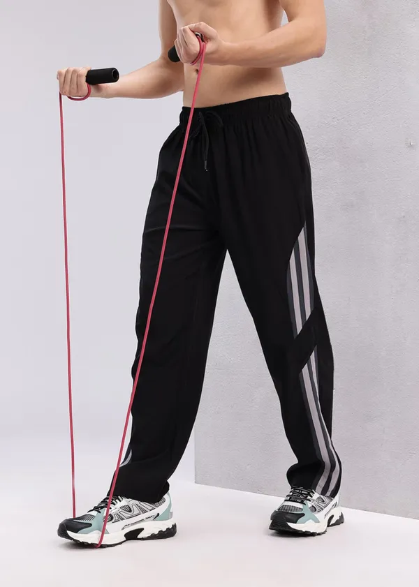 ZULX_Solid,_Striped_Men_Black,_White_Track_Pants_()