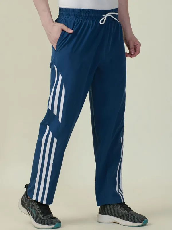 ZULX_Solid,_Striped_Men_Blue,_White_Track_Pants_()