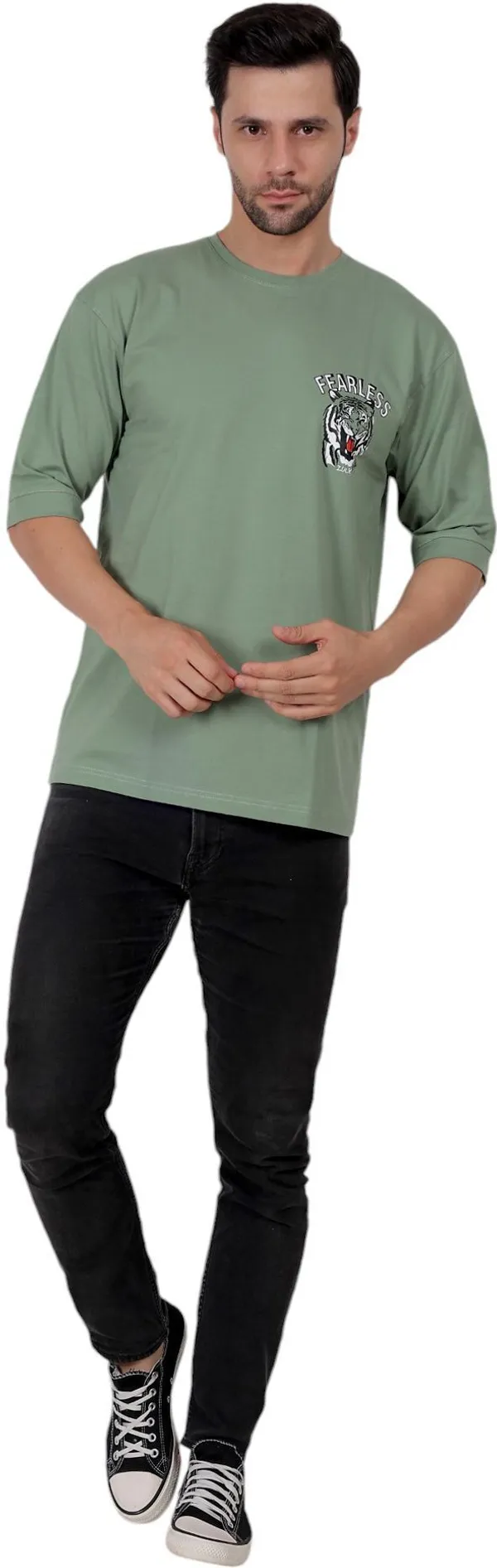 ZULX_Printed_Men_Round_Neck_Light_Green_T-Shirt_()