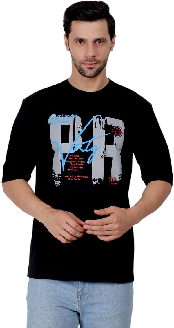 ZULX_Printed_Men_Round_Neck_Black_T-Shirt_()