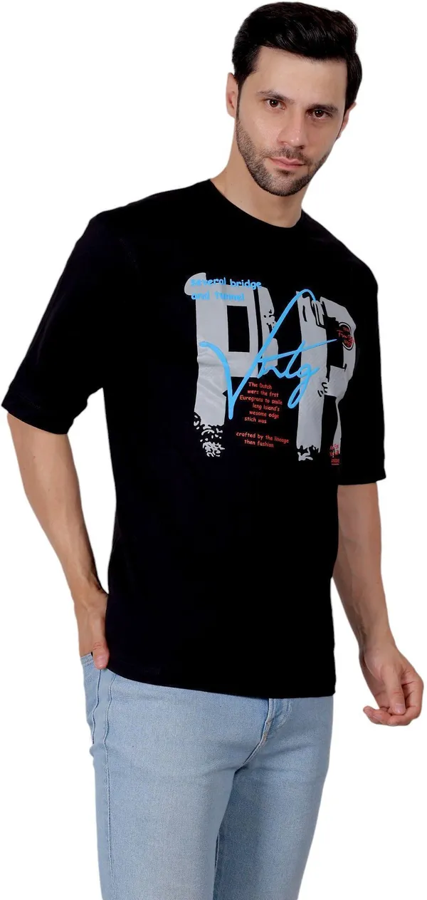ZULX_Printed_Men_Round_Neck_Black_T-Shirt_()