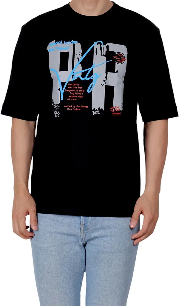 ZULX_Printed_Men_Round_Neck_Black_T-Shirt_()