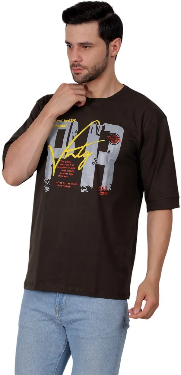 ZULX_Printed_Men_Round_Neck_Brown_T-Shirt_()