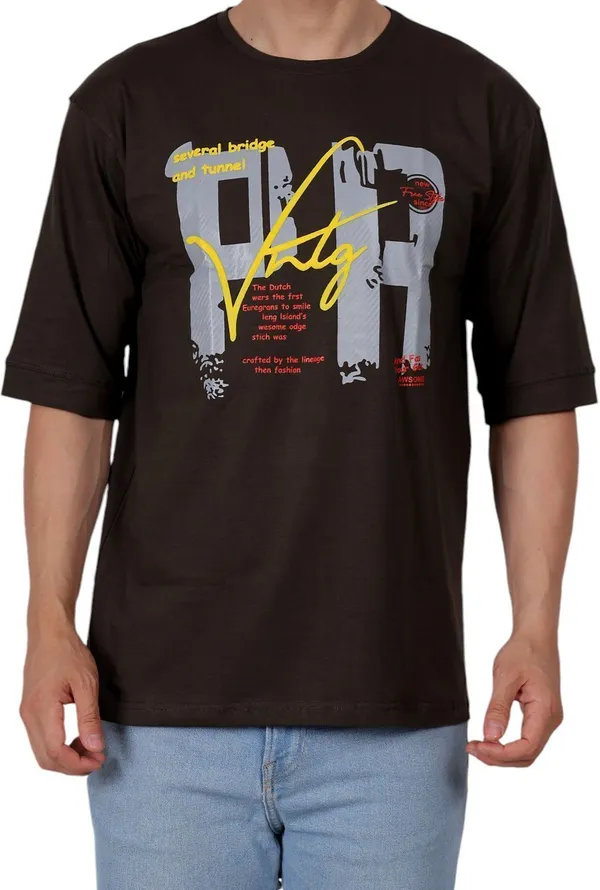 ZULX_Printed_Men_Round_Neck_Brown_T-Shirt_()
