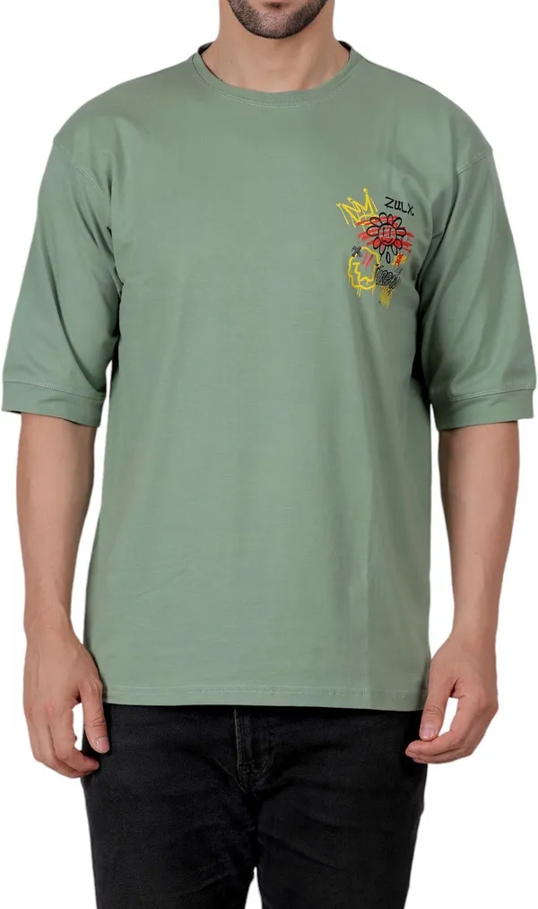 ZULX_Printed_Men_Round_Neck_Light_Green_T-Shirt_()