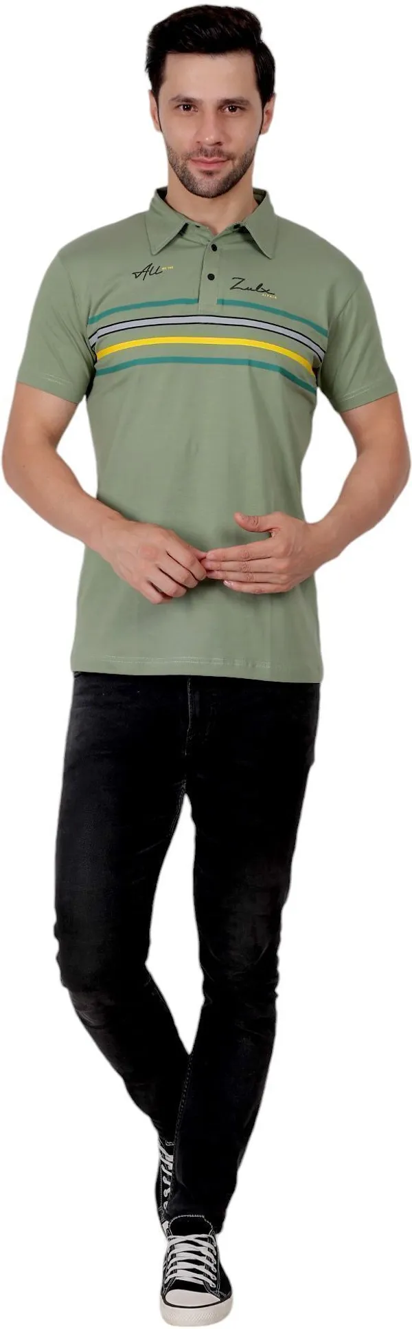 ZULX_Printed_Men_Polo_Neck_Green_T-Shirt_()