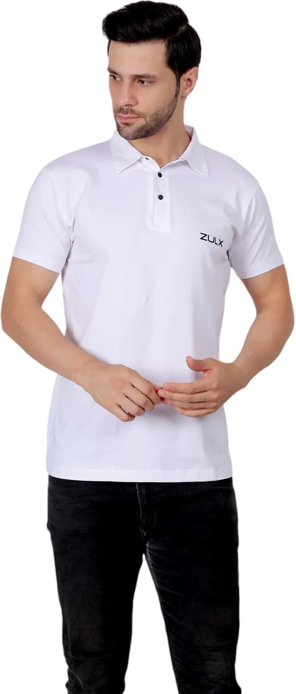 ZULX_Solid_Men_Polo_Neck_White_T-Shirt_()