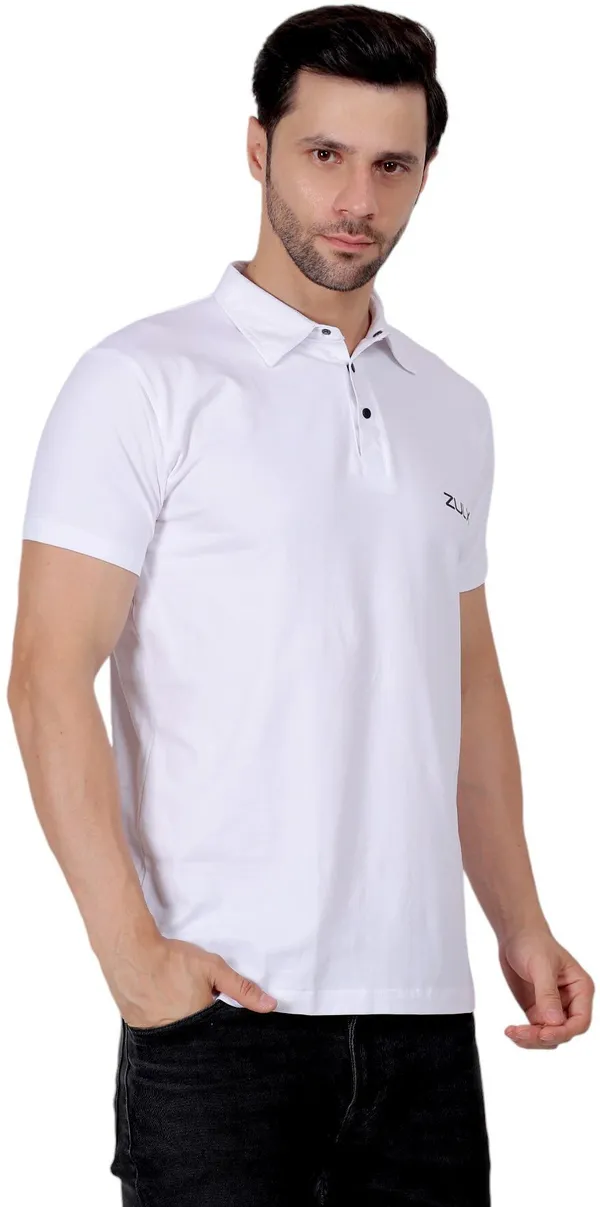 ZULX_Solid_Men_Polo_Neck_White_T-Shirt_()