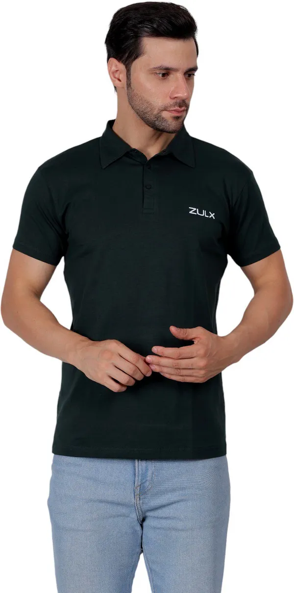 ZULX_Solid_Men_Polo_Neck_Green_T-Shirt_()