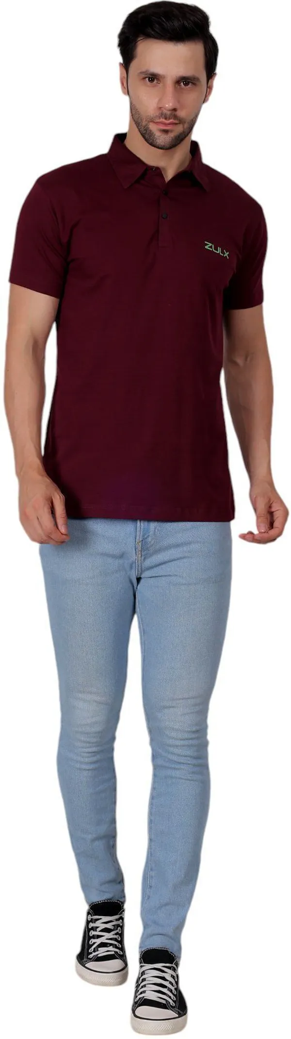 ZULX_Solid_Men_Polo_Neck_Maroon_T-Shirt_()
