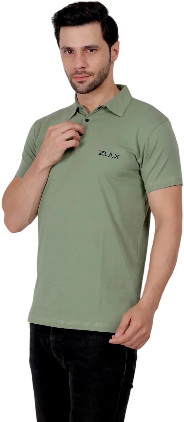 ZULX_Solid_Men_Polo_Neck_Green_T-Shirt_()